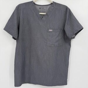 FIGS Scrub‎ Top Mens Small Gray Technical Collection V-Neck Chest Pocket FM1500